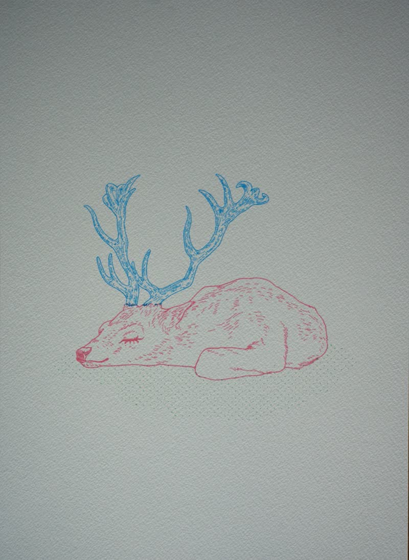 Deer — pen plotter drawing